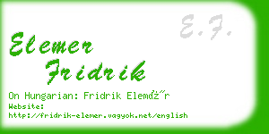 elemer fridrik business card